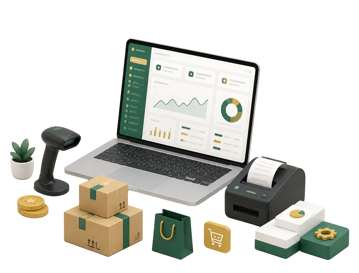 Illustration de gestion de boutique TIRAS CENTER